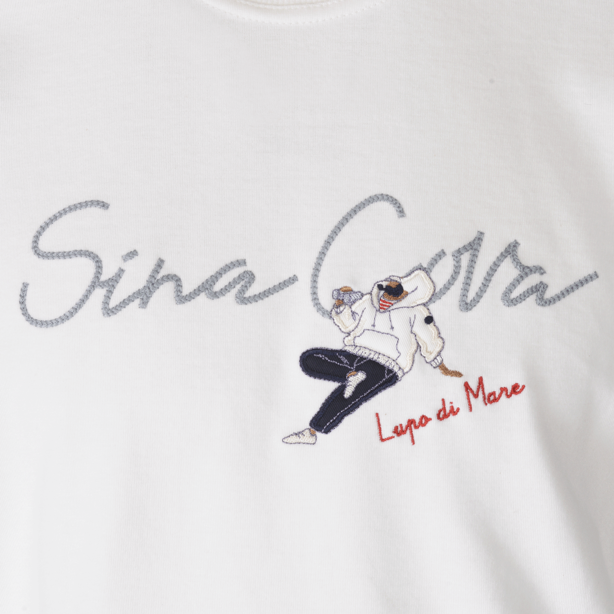 【公式】シナコバ (SINA COVA) クルーネックトレーナー 24120020 オフホワイトの刺繡部分
