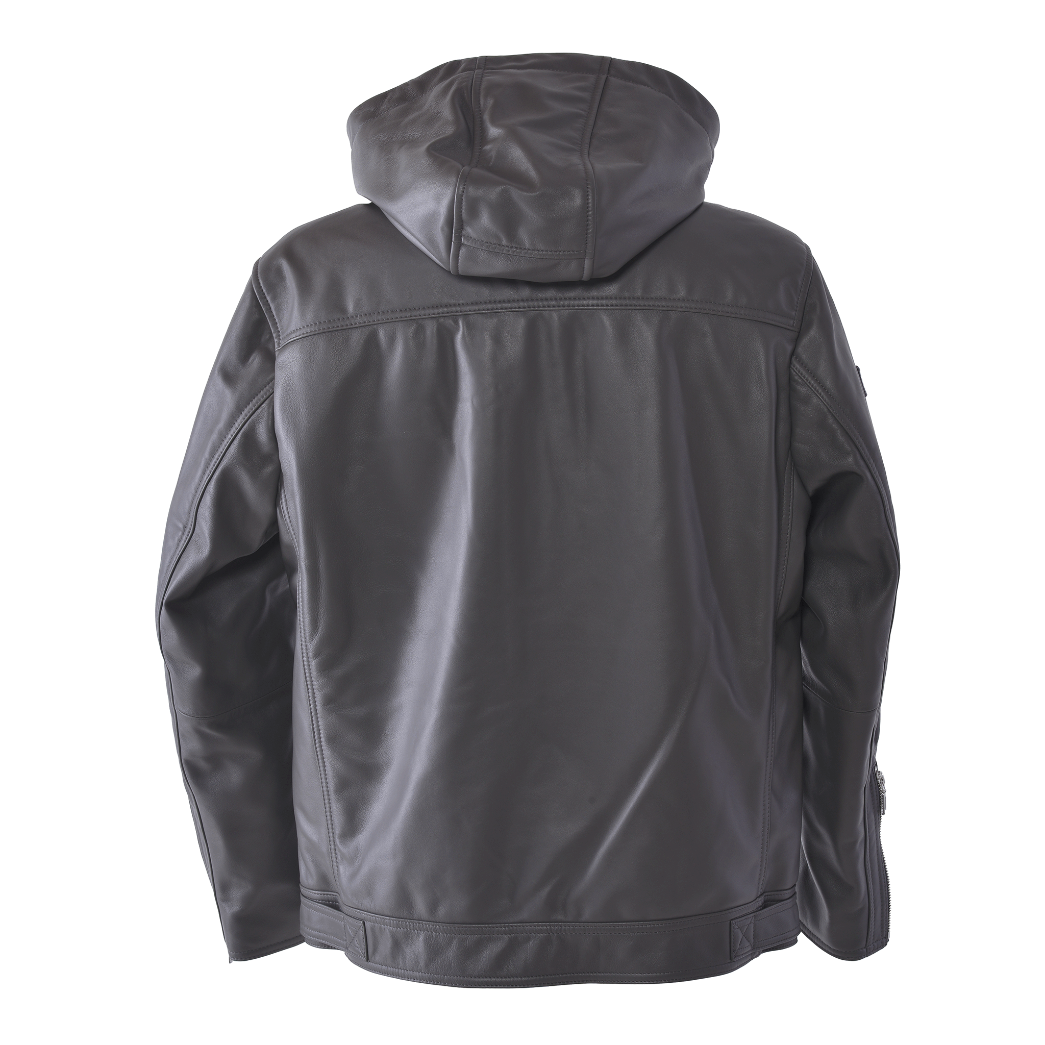 フード付きレザージャケット 25223910