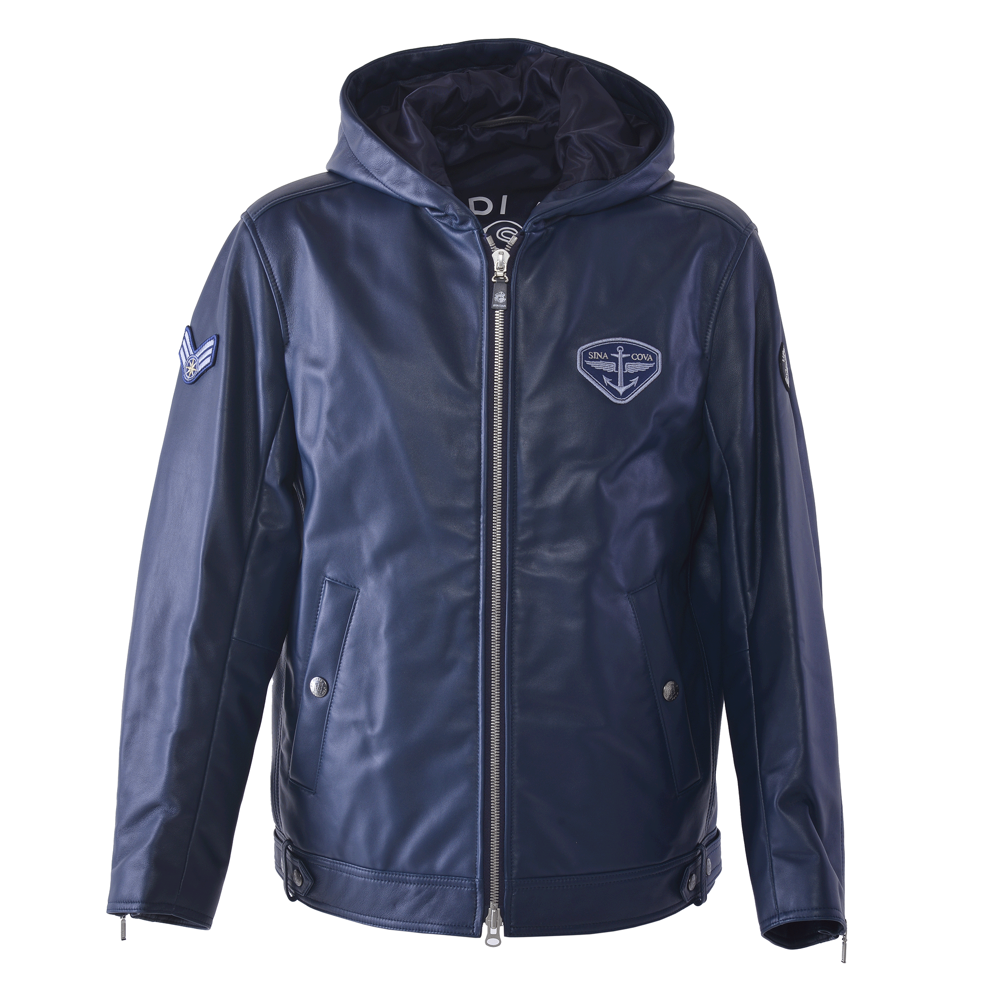 フード付きレザージャケット 25223910