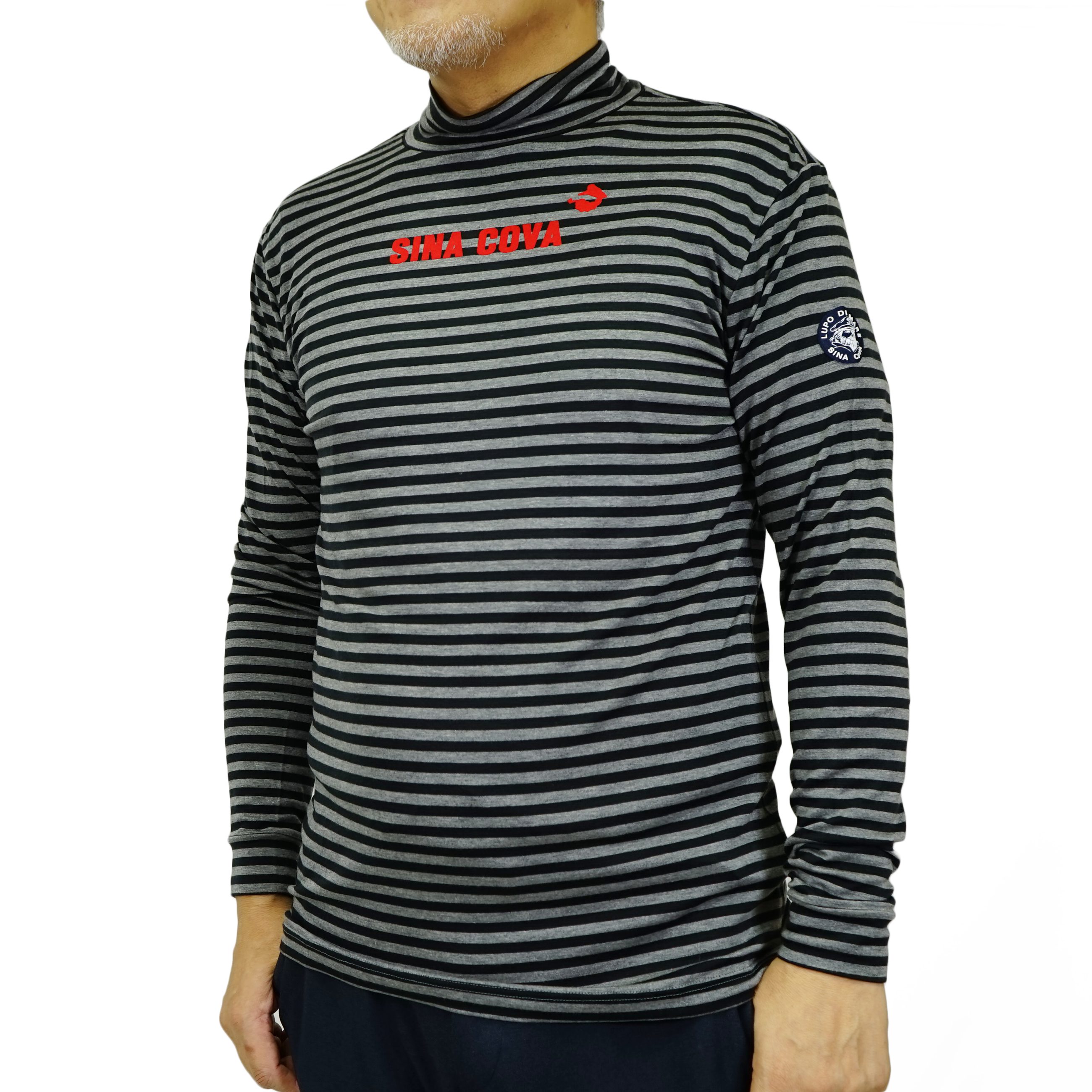 Long -sleeved off - turtle T -shirt 21250010