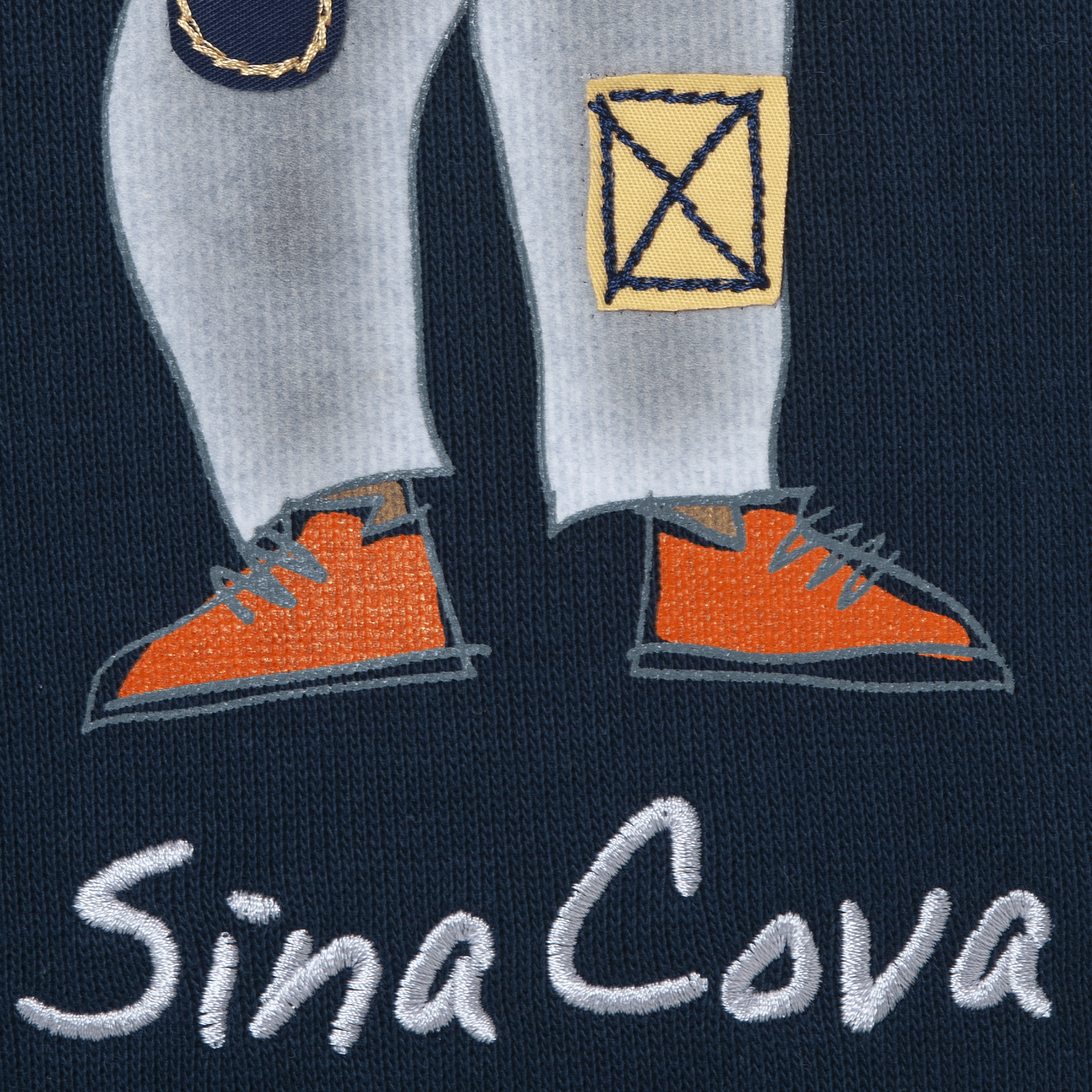 【公式】シナコバ (SINA COVA) クルーネックトレーナー 22220040 ネイビーの文字刺繍