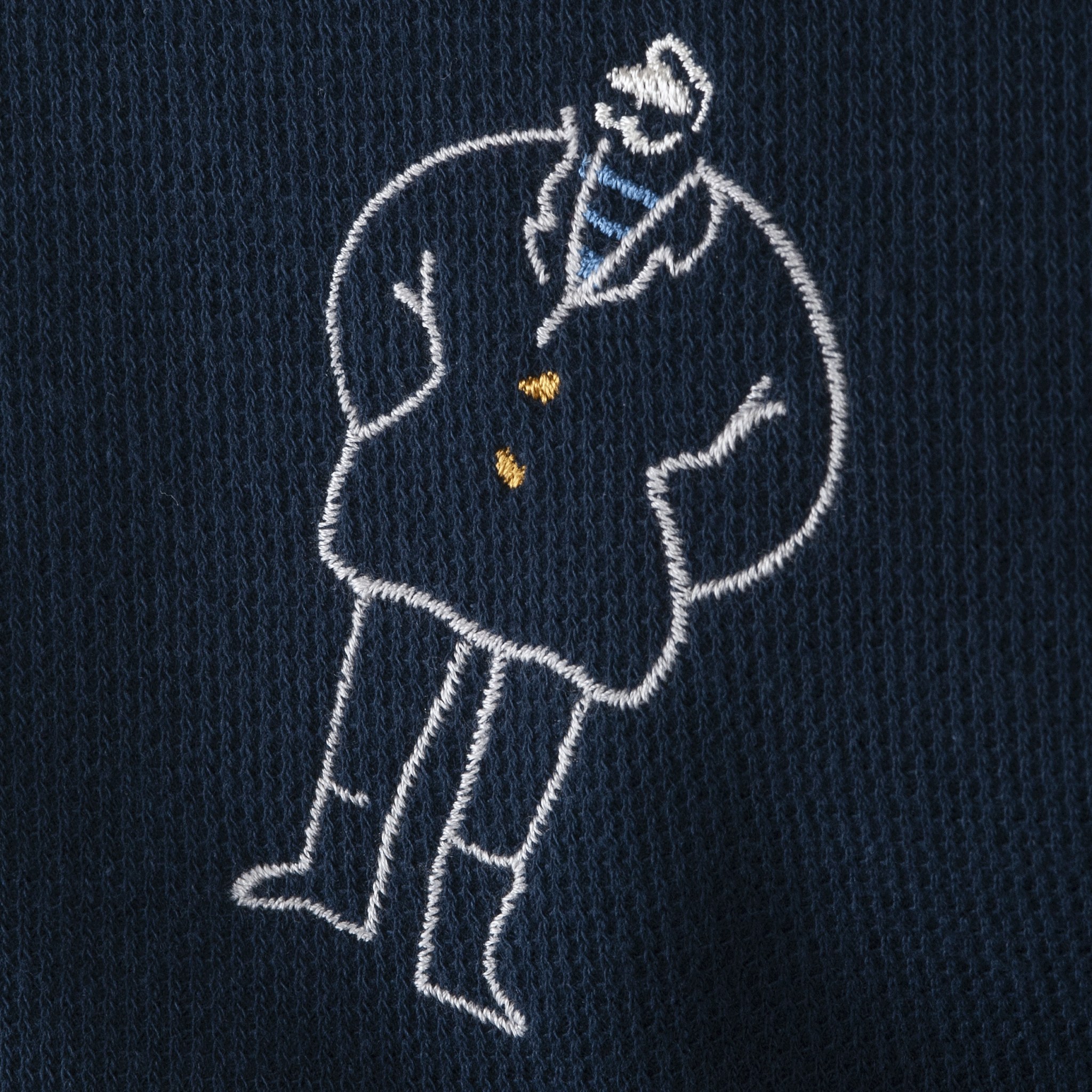【公式】シナコバ (SINA COVA) クルーネックトレーナー スウェット リメイクモチーフ刺繍 23120020 ネイビーのモチーフ1