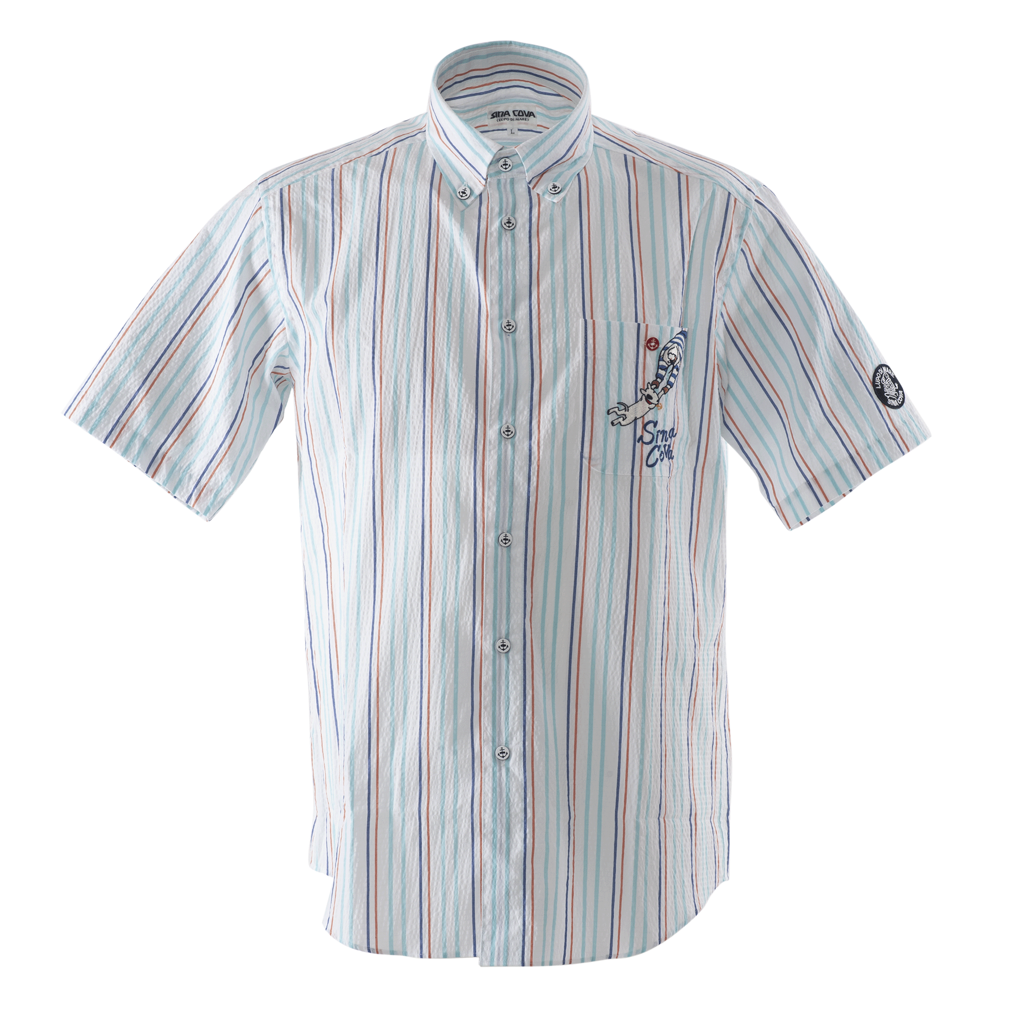 石見銀山 新品未使用タグ付SINA COVA シナコバ 船長刺繍 ボタンダウン