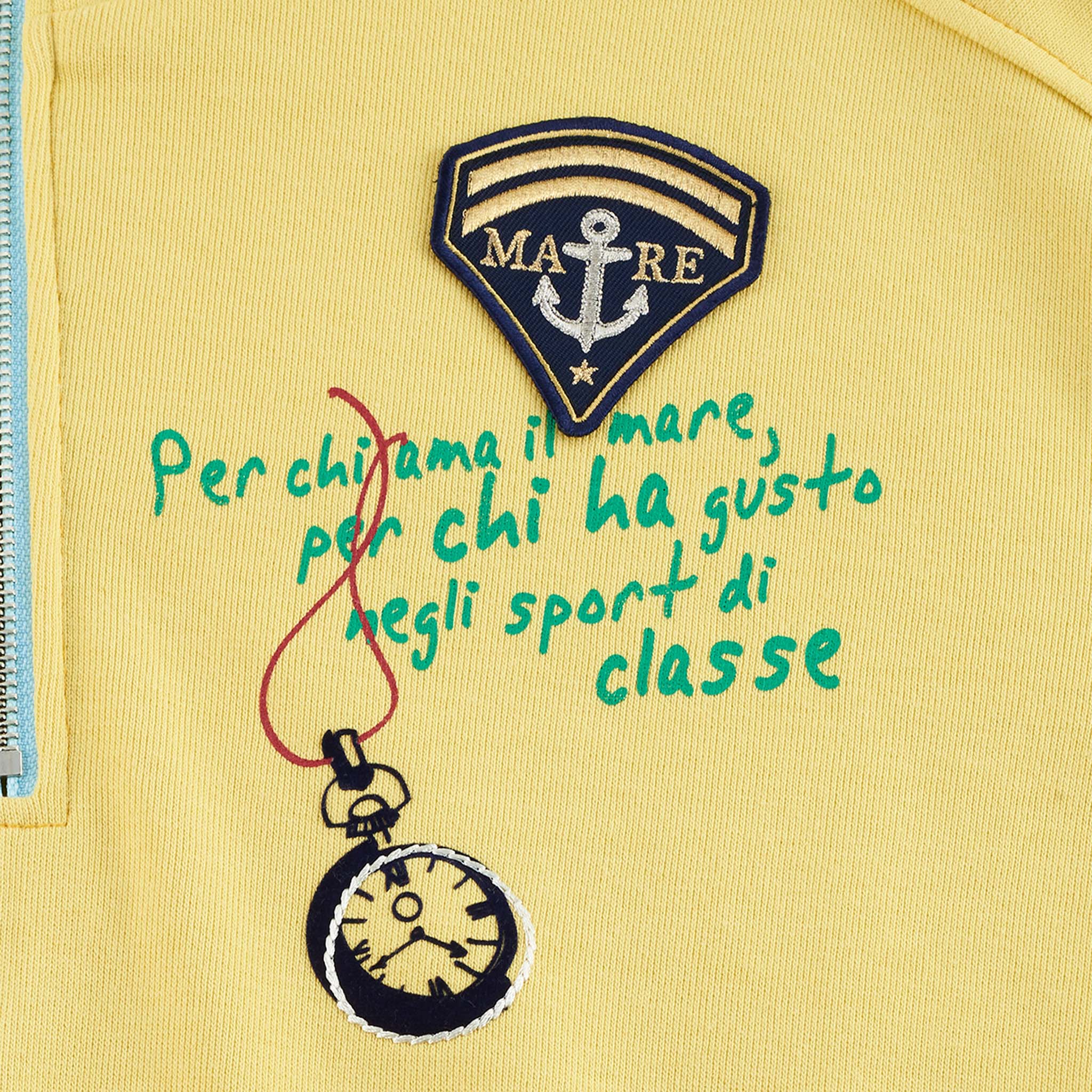 【公式】シナコバ (SINA COVA) ハーフジップトレーナー 22110010 イエローのワッペン部分