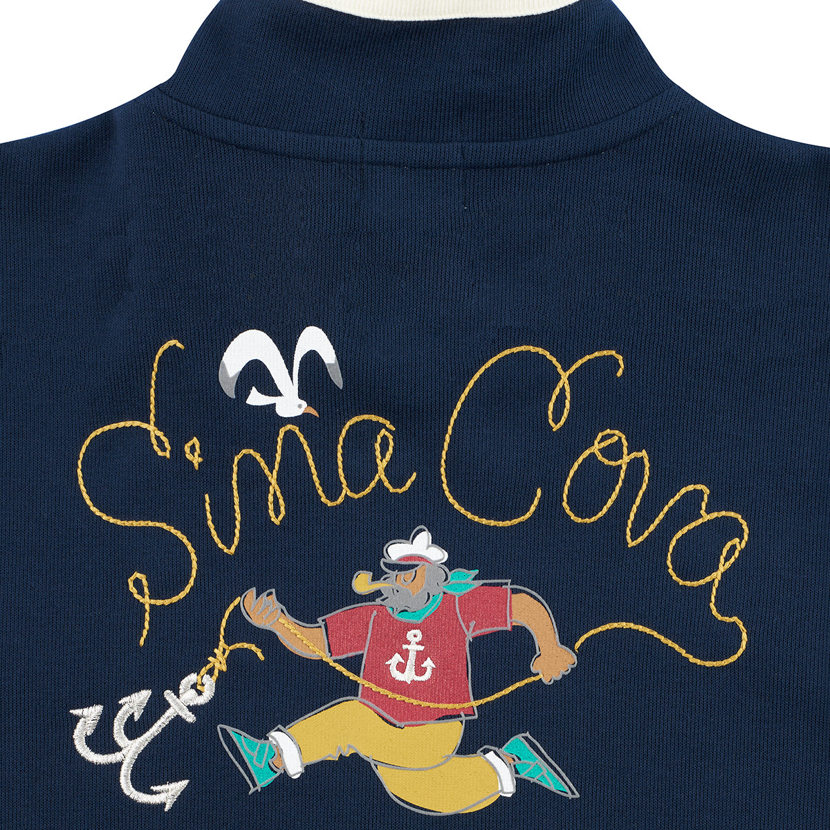 【公式】シナコバ (SINA COVA) ハーフジップトレーナー 22120010 ネイビーの刺繡部分