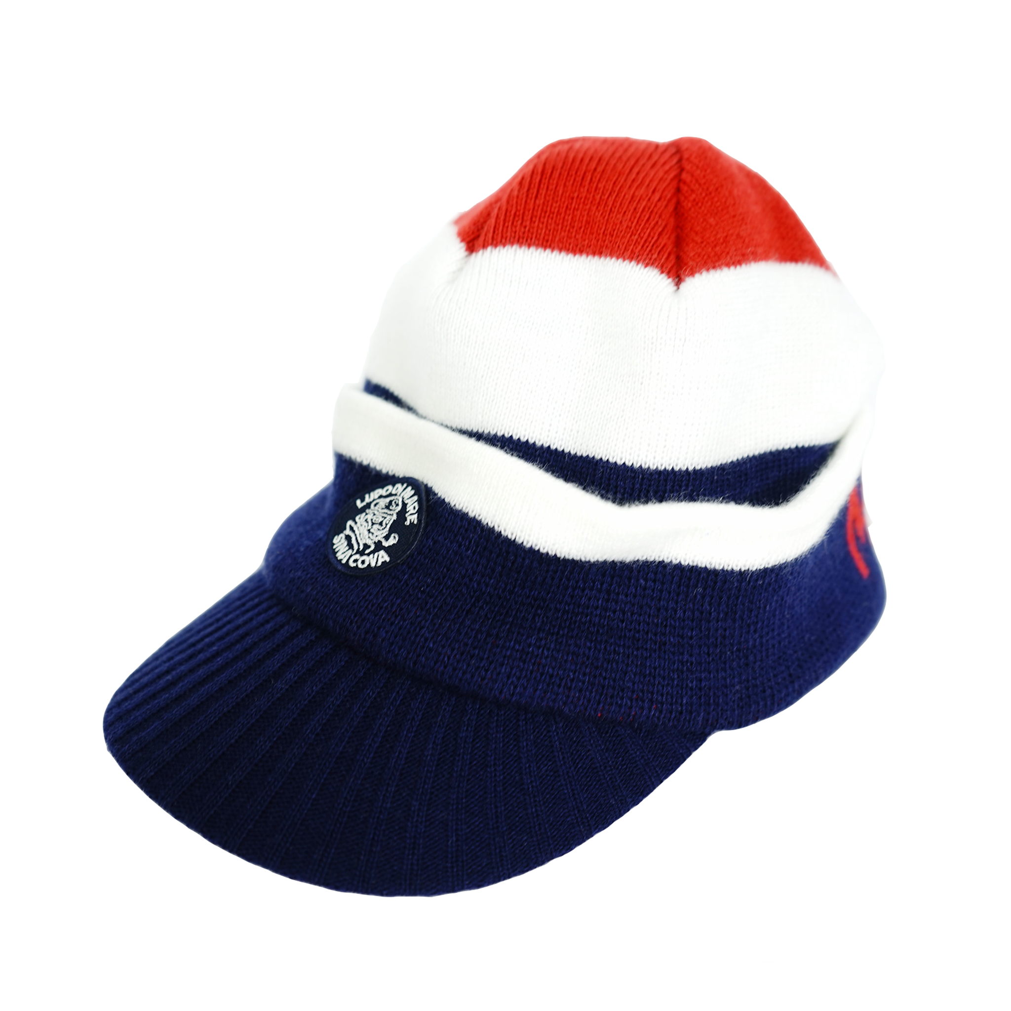 BERRETTO TRAICOT ニット帽 ホワイト/ネイビー TG UNI ツバ付きニットキャップ 22277780