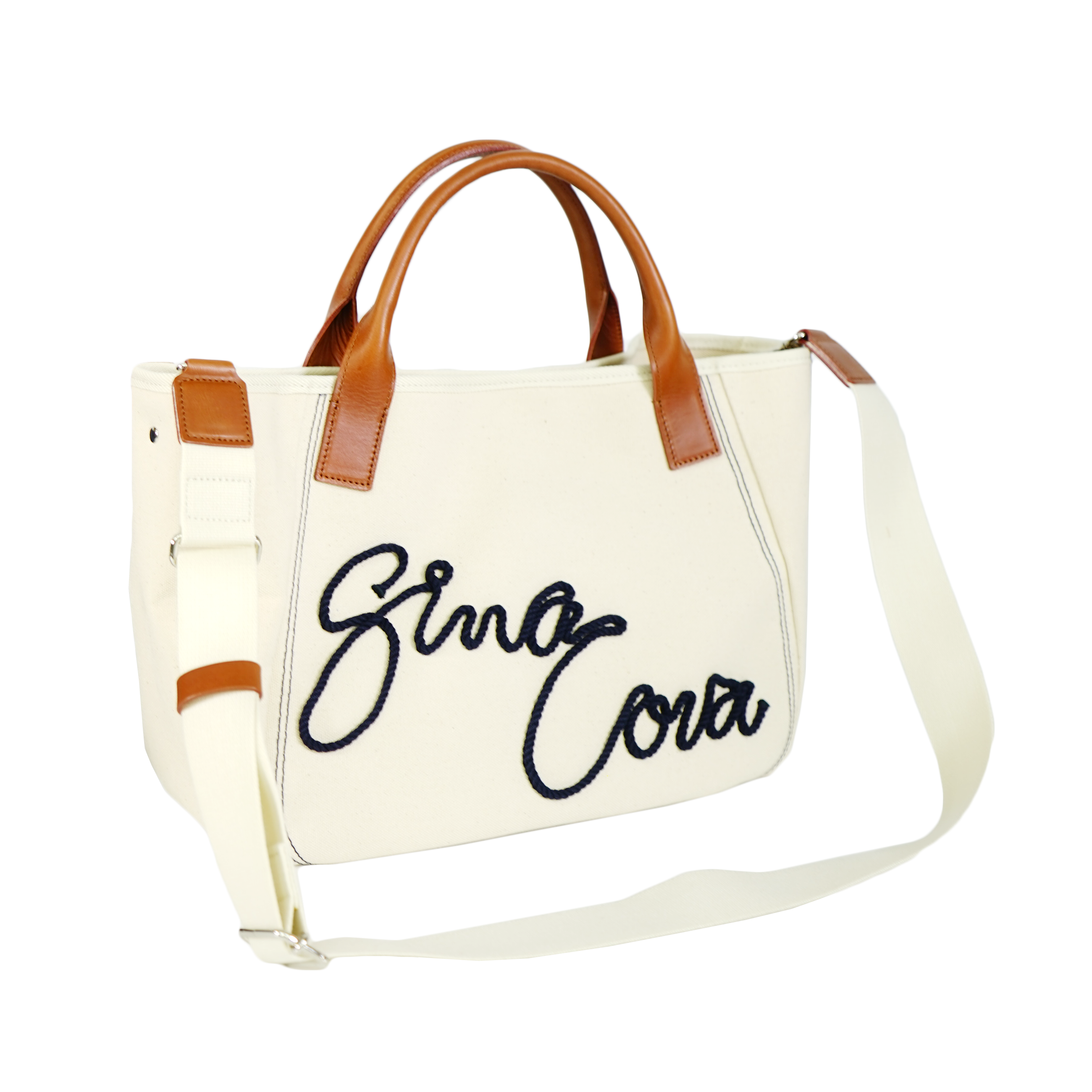 【公式】シナコバ(SINA COVA)トートバッグ ハンドバッグ ショルダー紐付き 男女兼用 コード刺繍デザイン 23177010