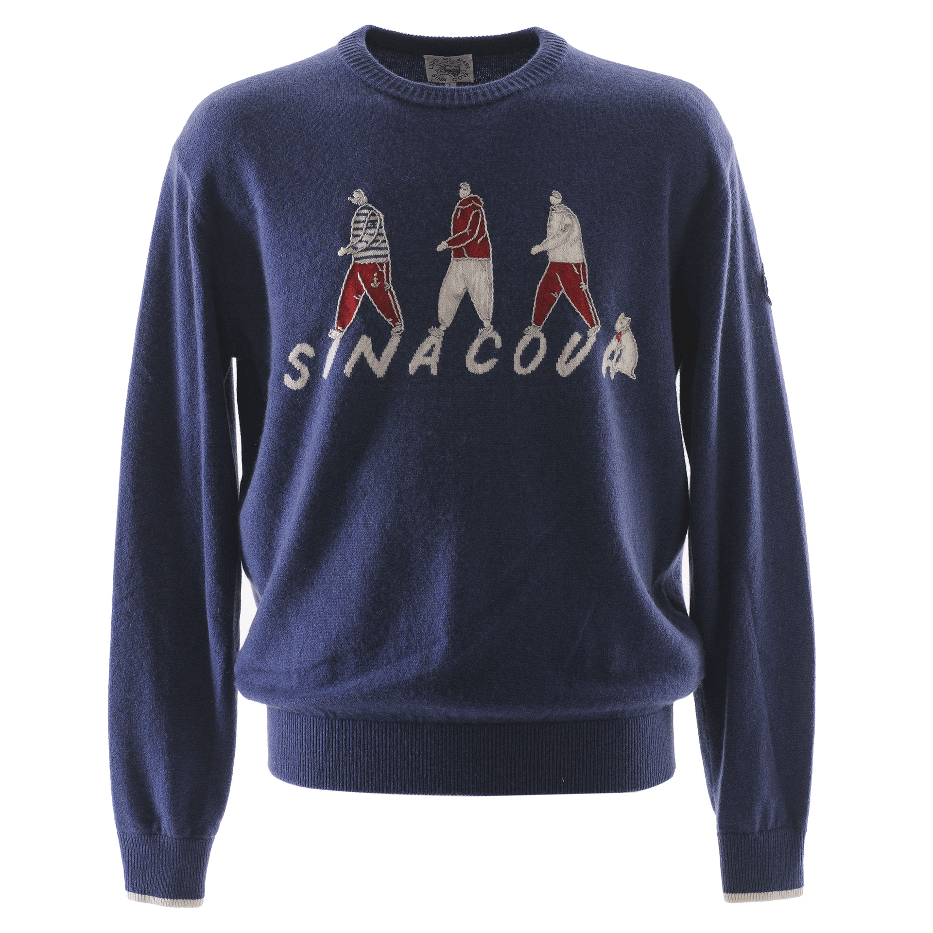 超美品✨ SINA COVA シナコバ ニット セーター グレー ワッペン 刺繍 メンズ】ニット・セーター