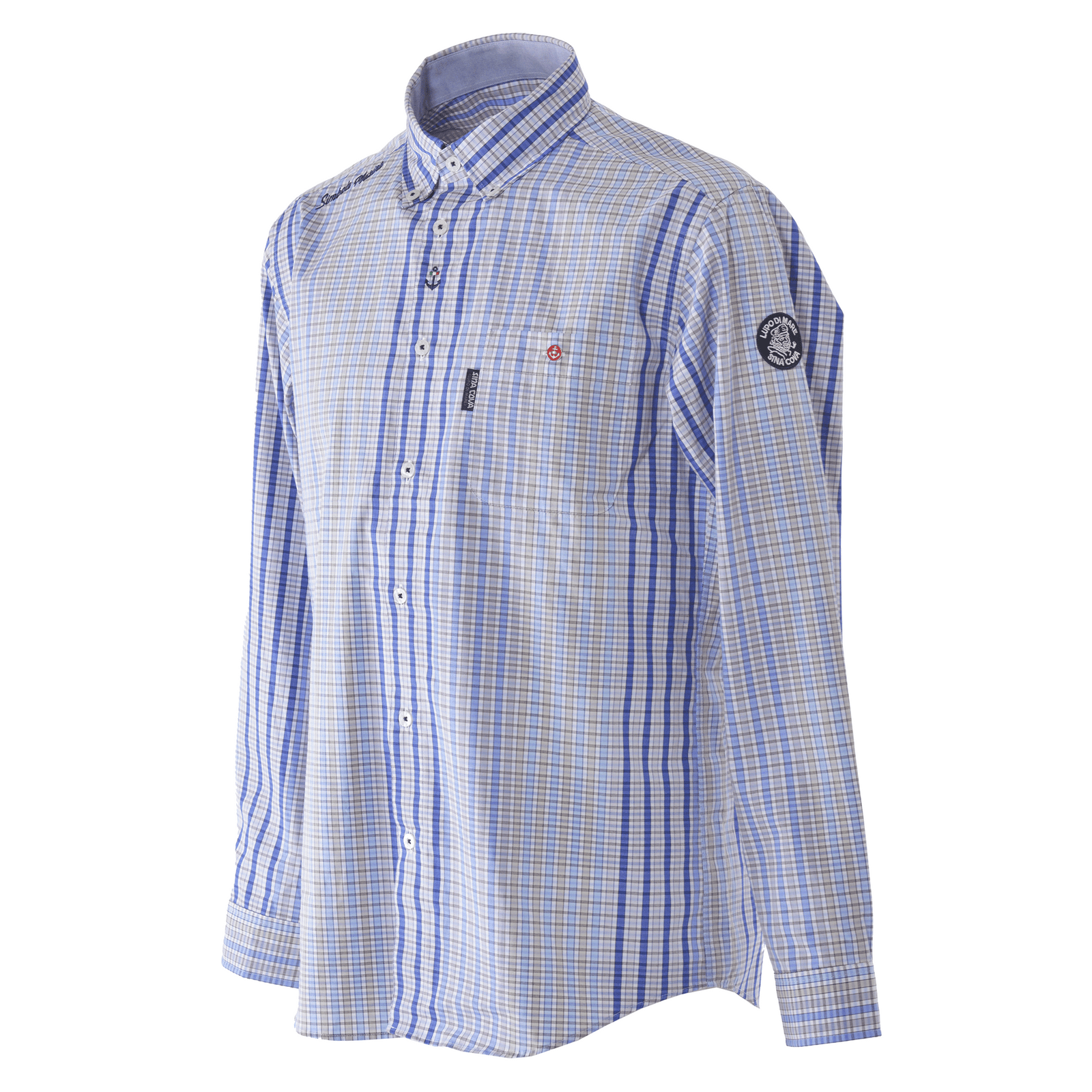 ⭐️新品タグ付き SINACOVA ボタンダウンシャツ 長袖 チェック柄 刺繍 M 公式】シナコバ(SINA COVA)長袖ボタンダウンシャツ チェック