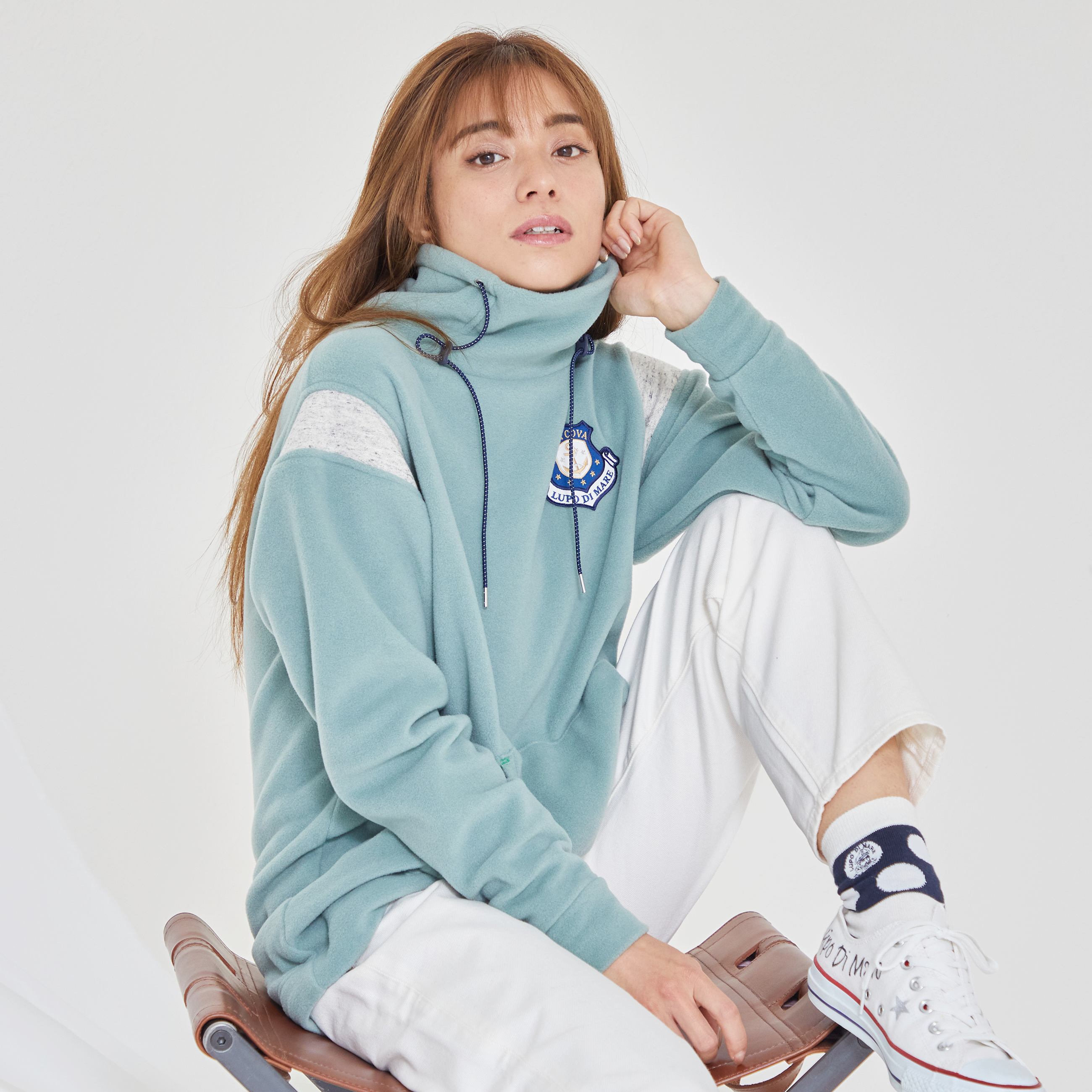 【新品】シナコバ SINA COVA、毛100%セーター、L、アイボリー 公式】シナコバ (SINA COVA) ハイネックプルオーバー ユニ