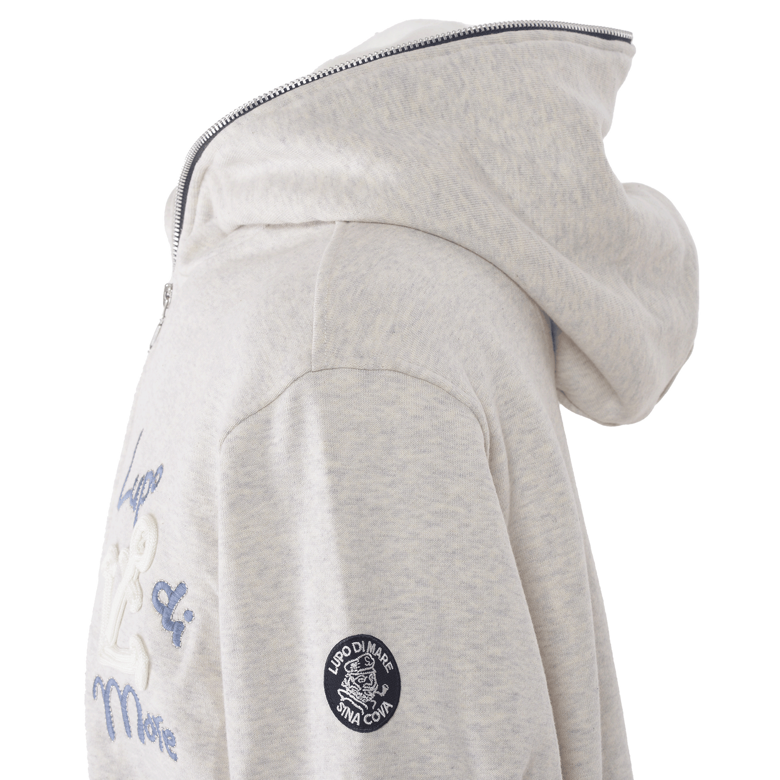 SinaCova シナコバ ボーダー ワッペン 半袖ダブルジップパーカー M 公式】シナコバ (SINA COVA) ハーフZIPパーカー ユニ