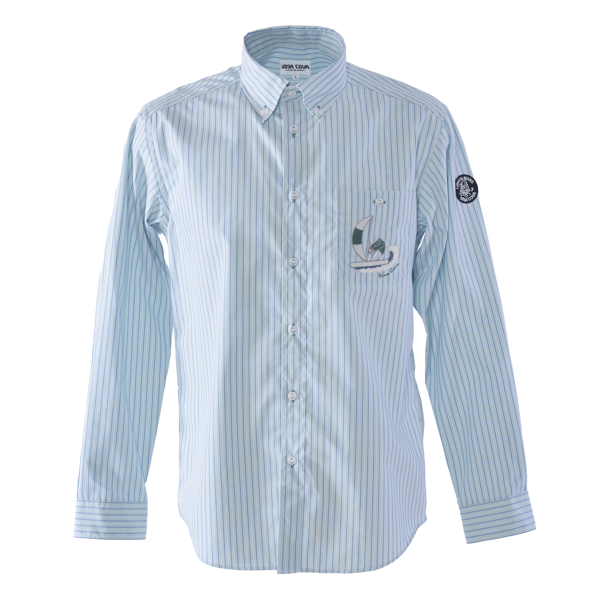 ストライプ柄長袖ボタンダウンシャツ 25224030