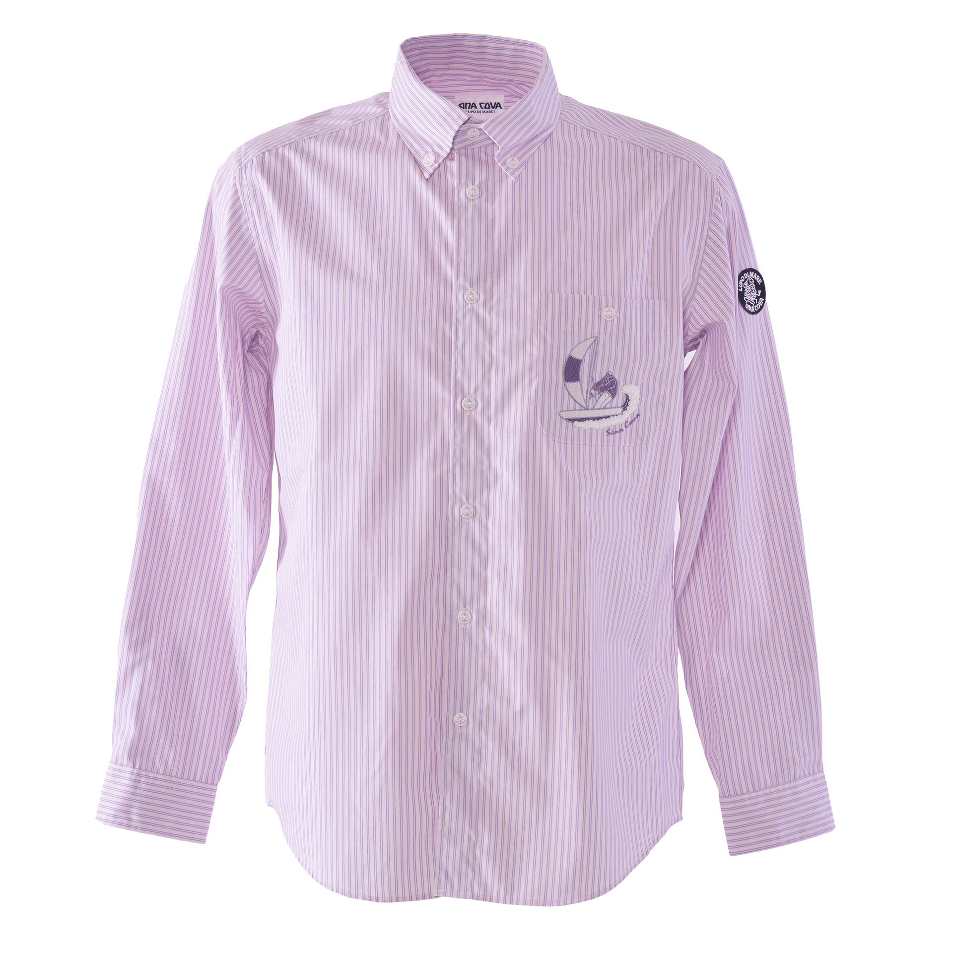 ストライプ柄長袖ボタンダウンシャツ 25224030