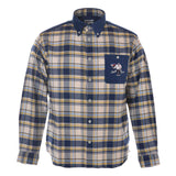 Herringbon check pattern button down shirt 20224080