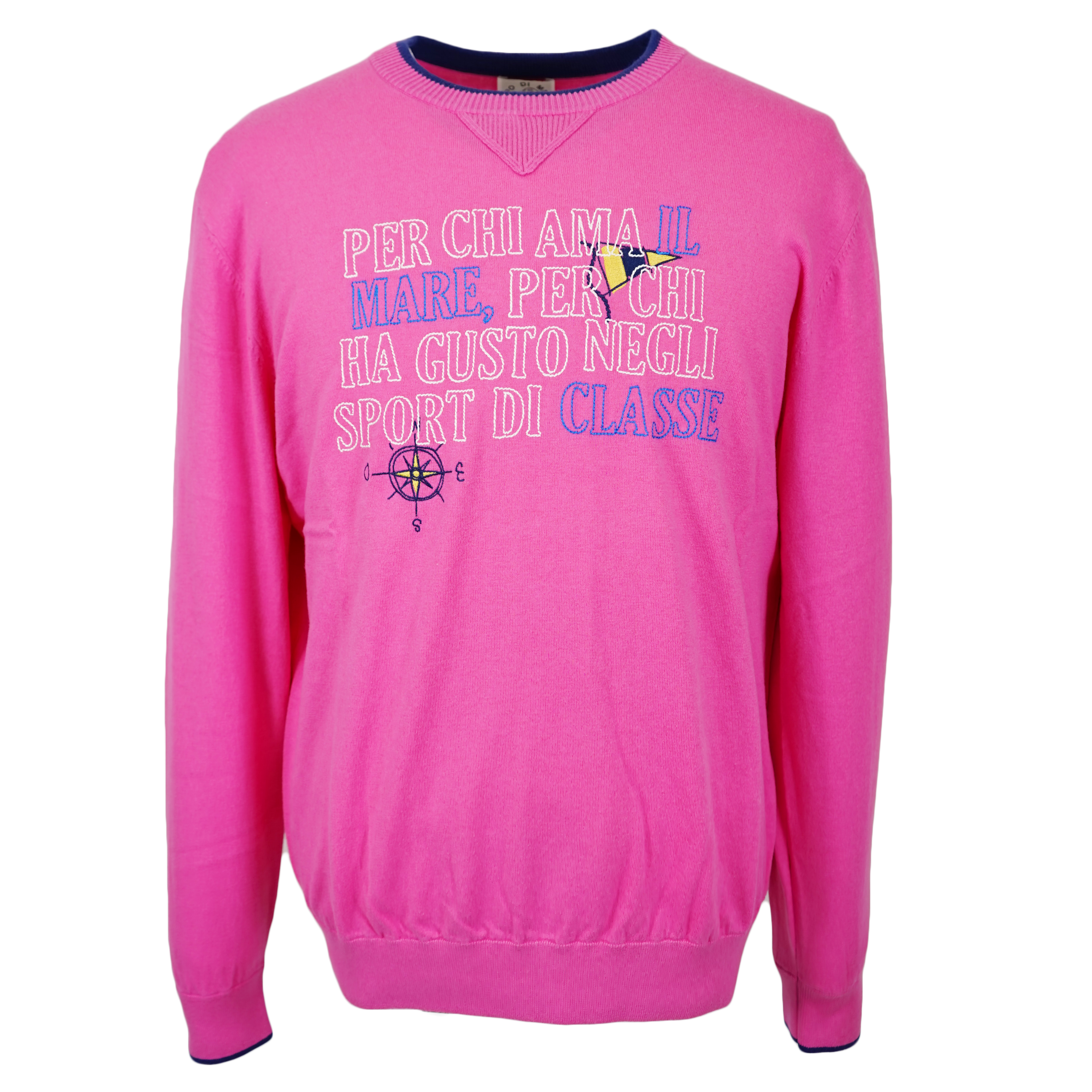 ピンク刺繍クルーネックセーター アウトレット】クルーネックセーター 21212010