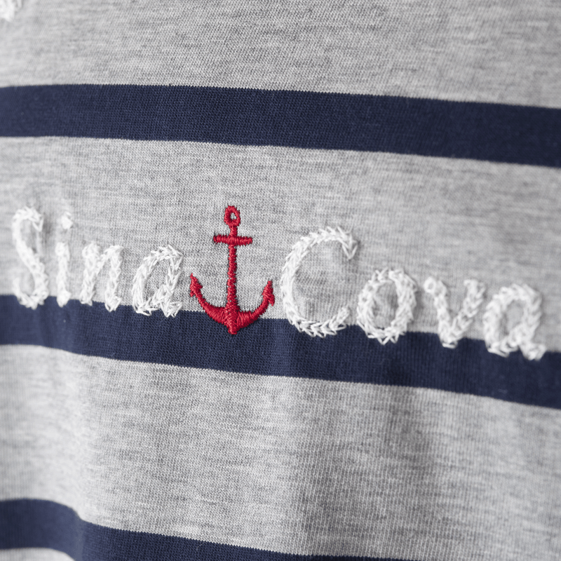 [Official] Sina Cova Long -sleeved T -shirt border unisex unisex 23110030