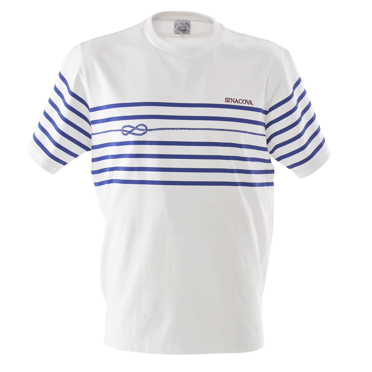 新品 未使用 SINA COVA 半袖 ボーダー ポロシャツ L プリント ロゴ パネルボーダー半袖Tシャツ ユニセックス(男女兼用) サイズS～LL