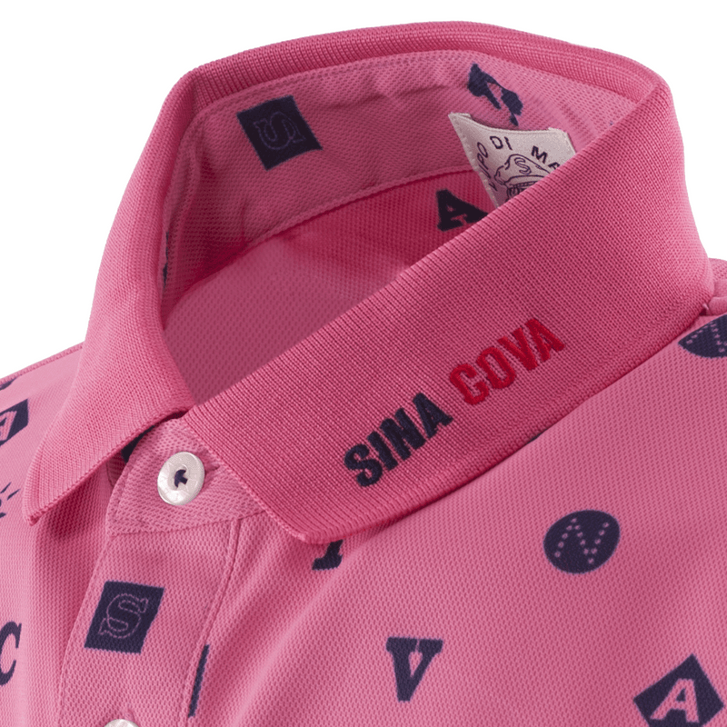 シナコバ SINA COVA ポロシャツ 半袖 刺繍 ネオンカラー ライン M