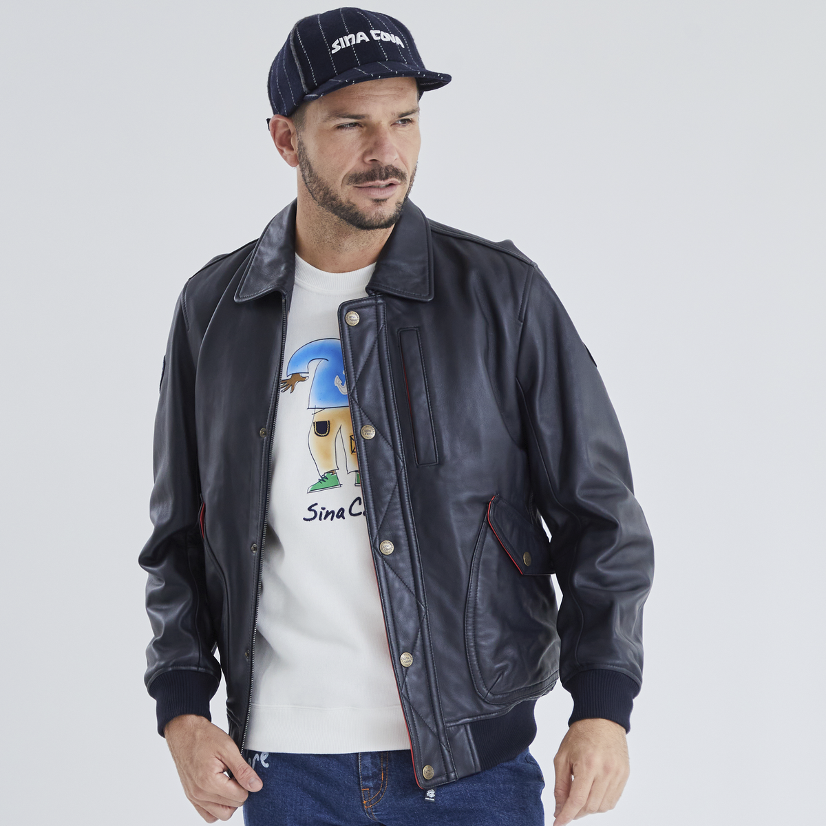 Schiatti 信濃屋 希少ディアスキン レザーブルゾン スキャッティ レザー Schiatti 信濃屋希少ディアスキンレザーブルゾンスキャッティレザー