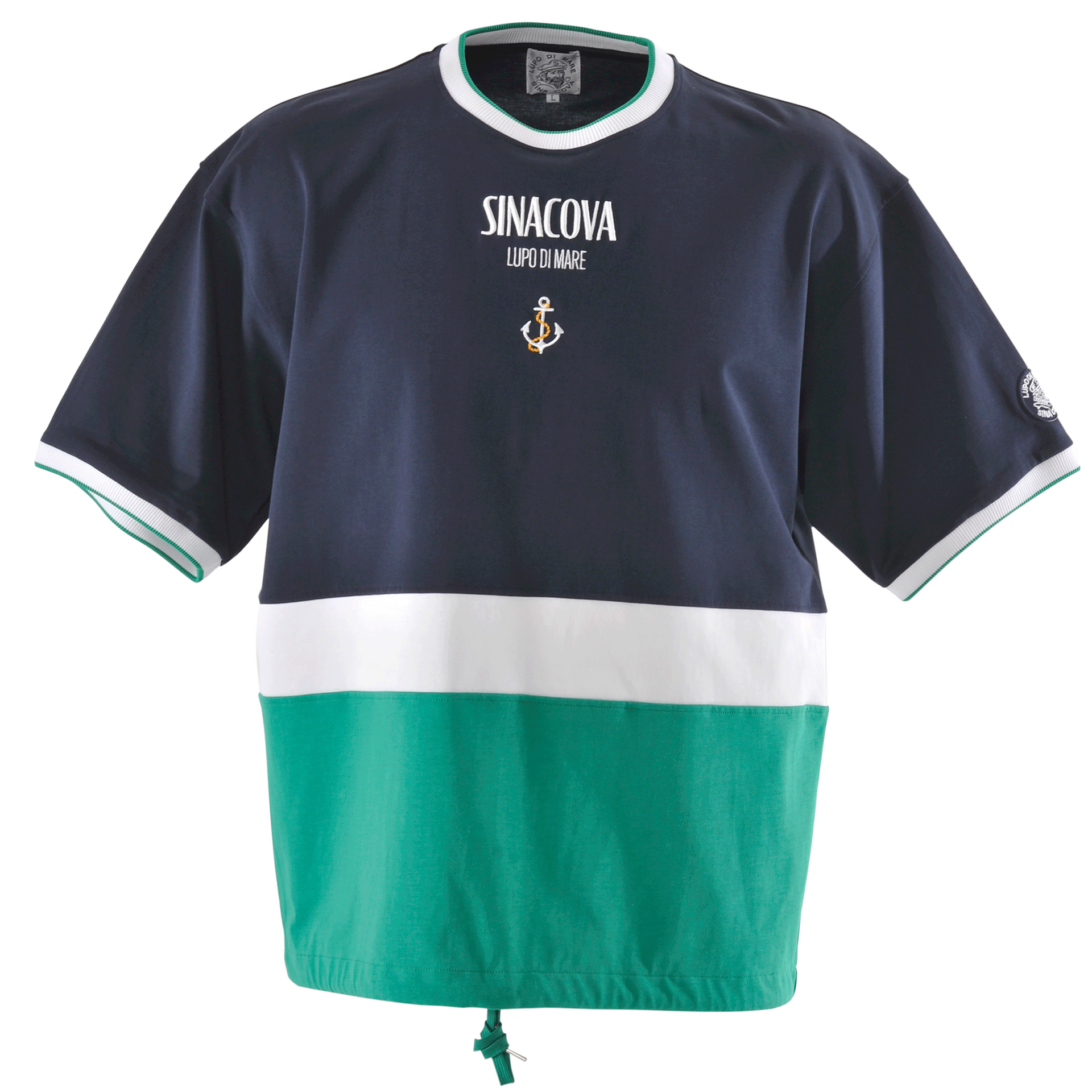 シナコバ　ユニセックス　半袖切替プルオーバー　カットソー　tシャツ ネイビー シナコバ ユニセックス 半袖切替プルオーバー カットソー t