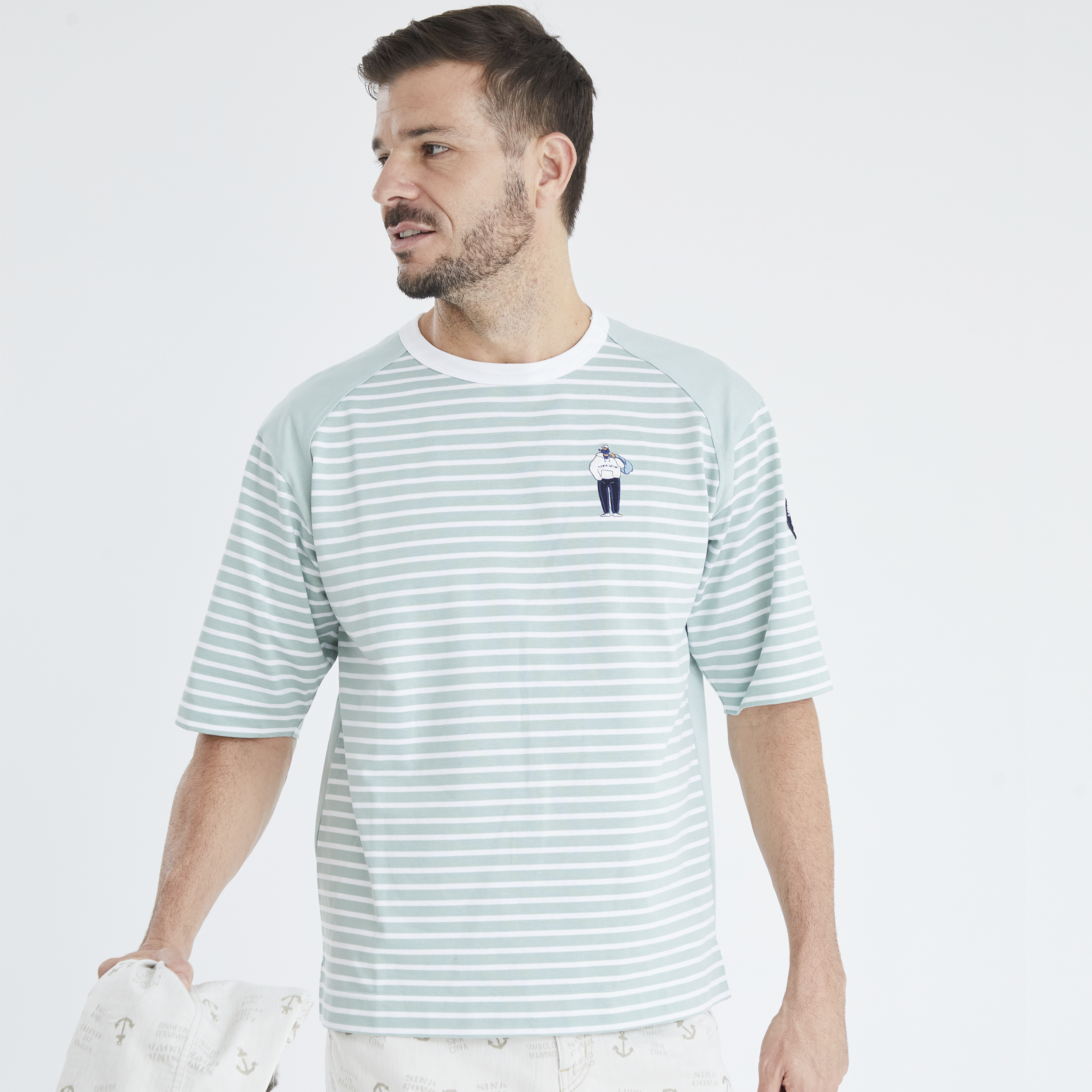 Sina Cova Lサイズ Tシャツ 新品タグ付 大きいサイズ】シナコバ/SINA COVA 綿天竺 BAUBAU クルーネック