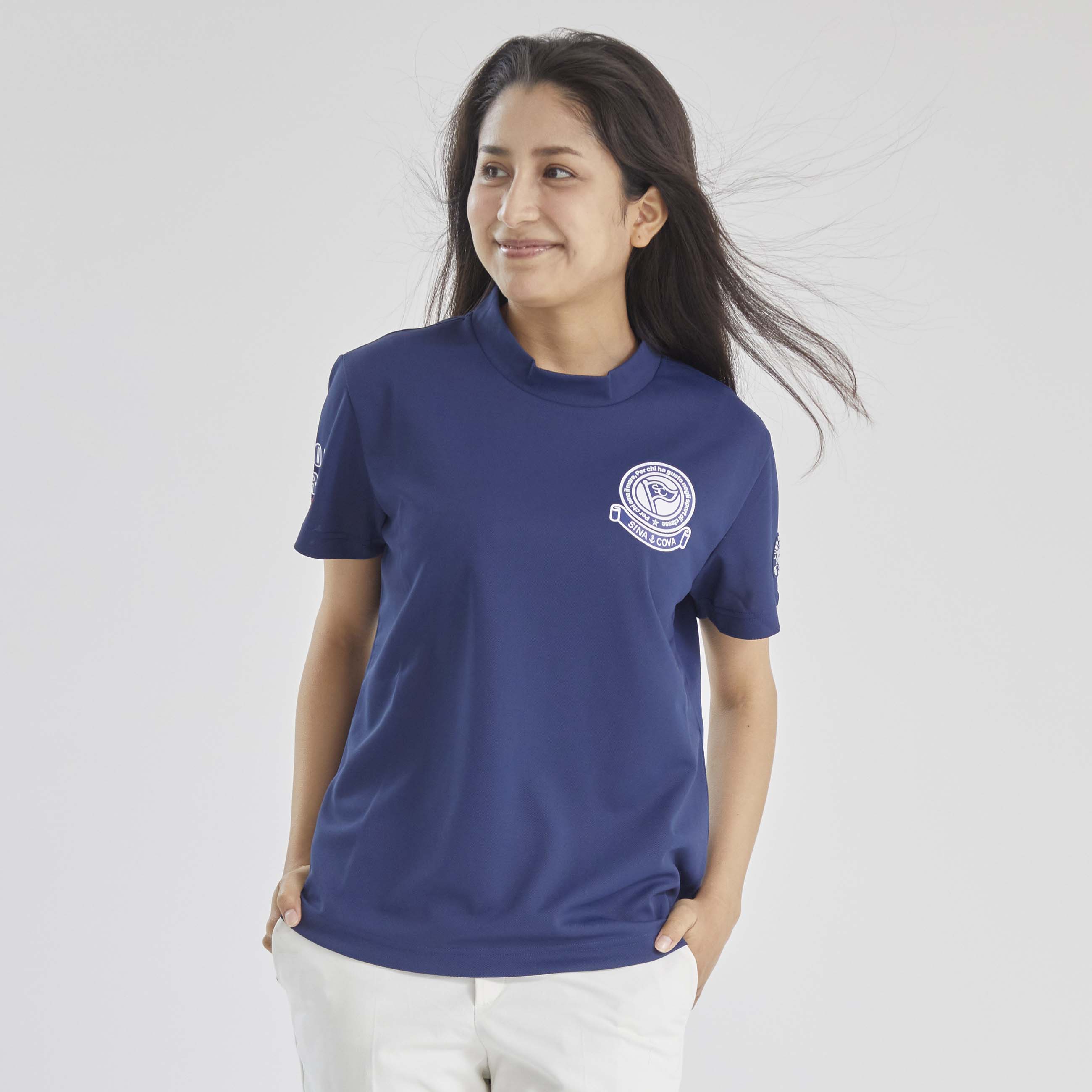 【アウトレット】シナコバ （SINA COVA） レディース ハイネック 半袖Tシャツ 22180563